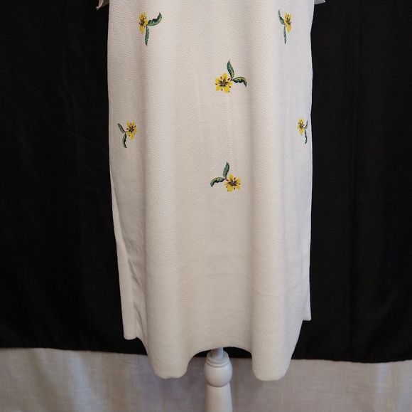 Zara white floral flare short sleeve dress size small - Picture 12 of 16